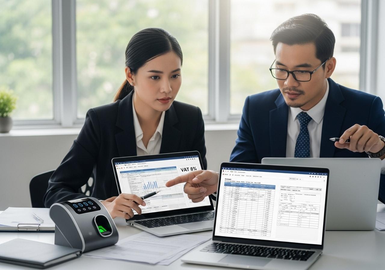 máy chấm công vân tay thuế suất bao nhiêu