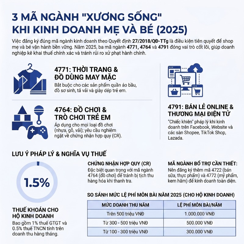 3 Mã ngành kinh doanh mẹ và bé quan trọng và phổ biến nhất