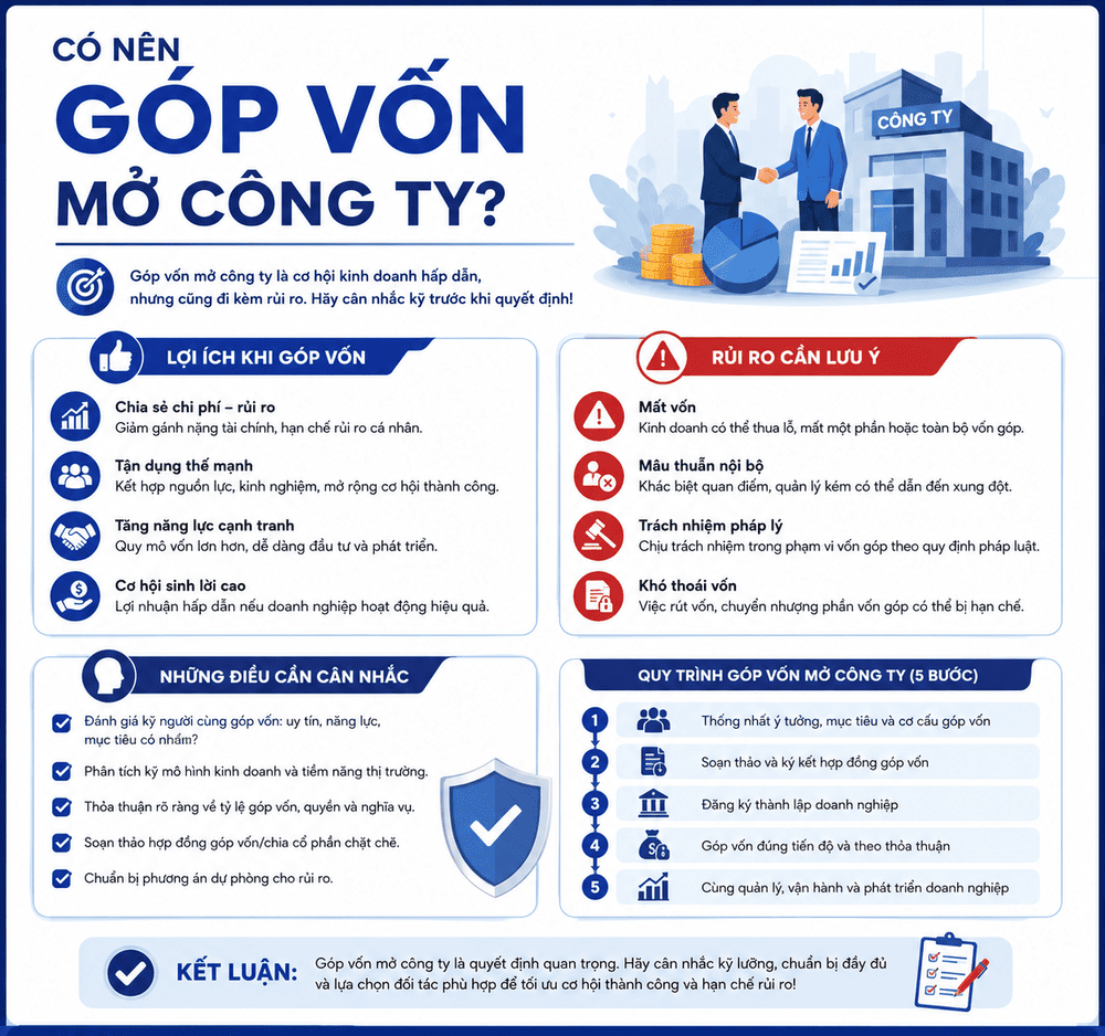 Có nên góp vốn mở công ty