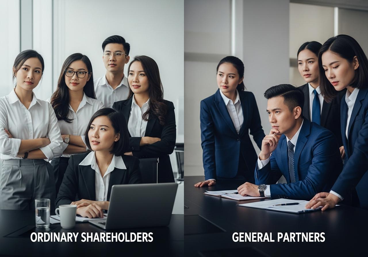 SO SÁNH CỔ ĐÔNG PHỔ THÔNG VÀ THÀNH VIÊN HỢP DANH