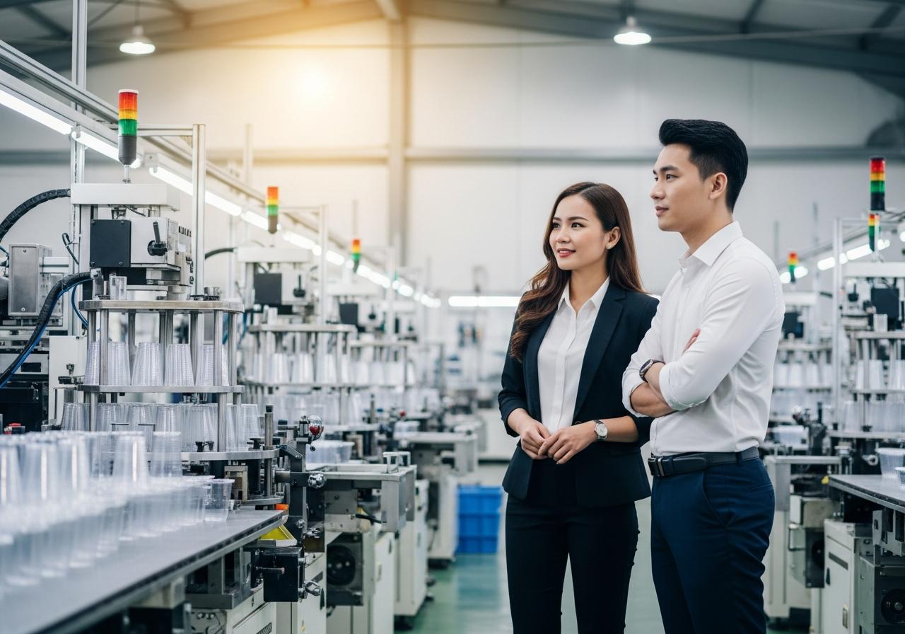 mở xưởng sản xuất ly nhựa