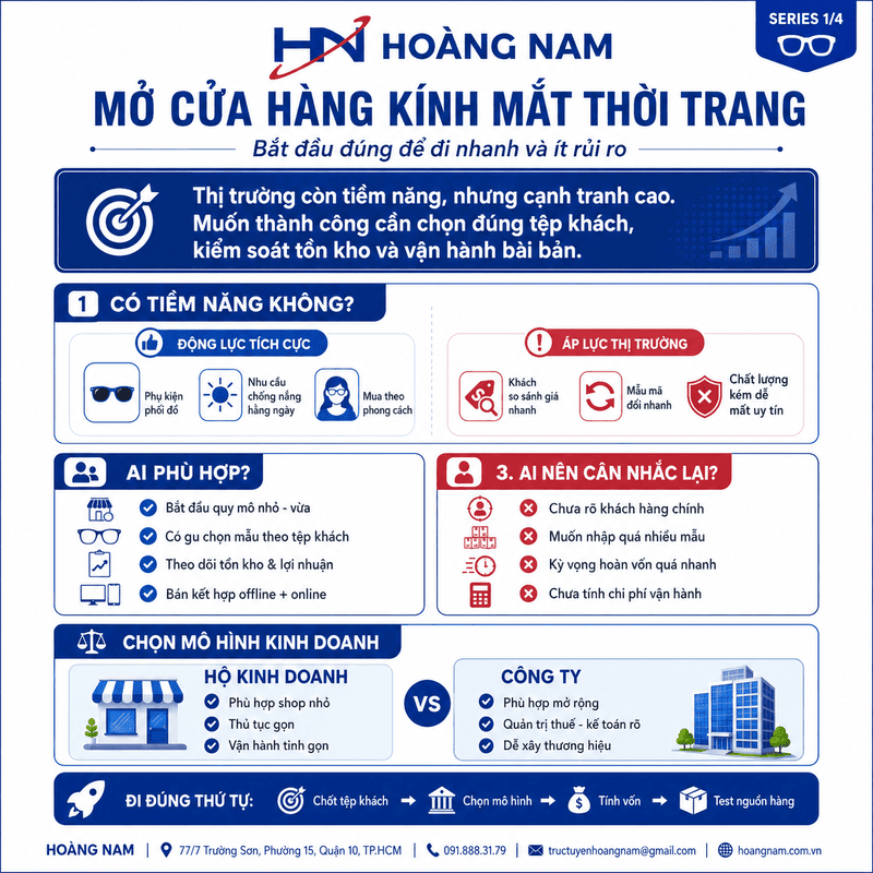 Mở cửa hàng kính mắt thời trang có tiềm năng không