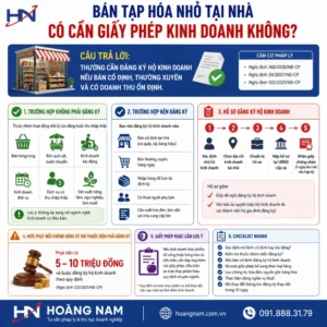 bán tạp hóa nhỏ tại nhà có cần giấy phép kinh doanh không