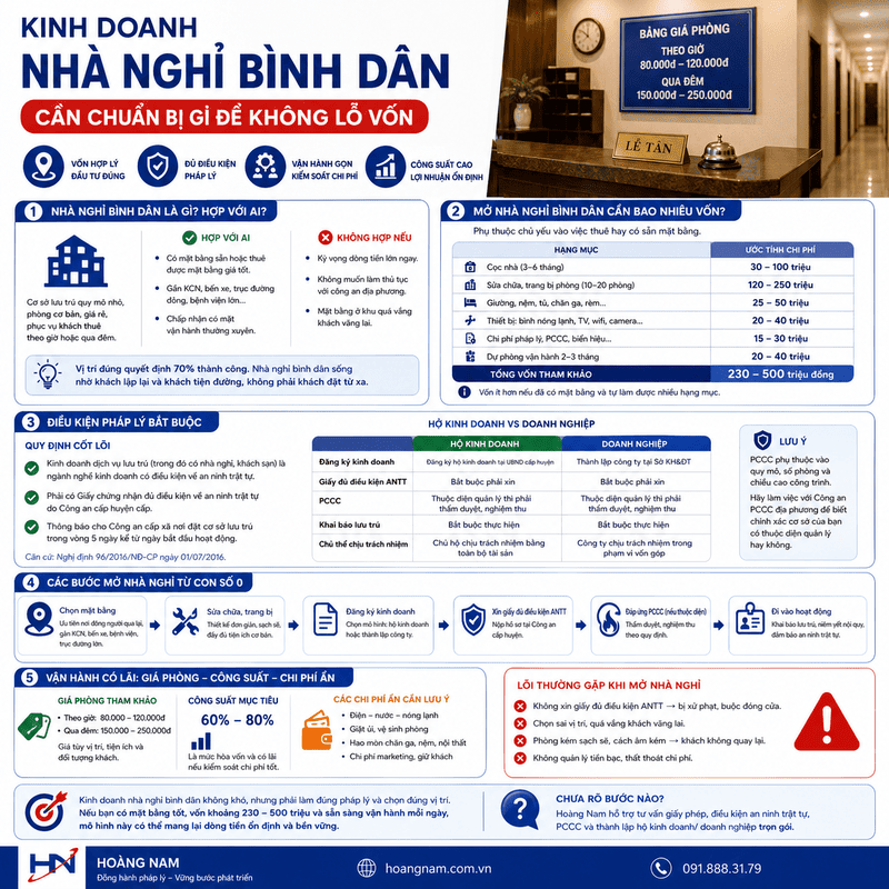 Kinh doanh nhà nghỉ bình dân