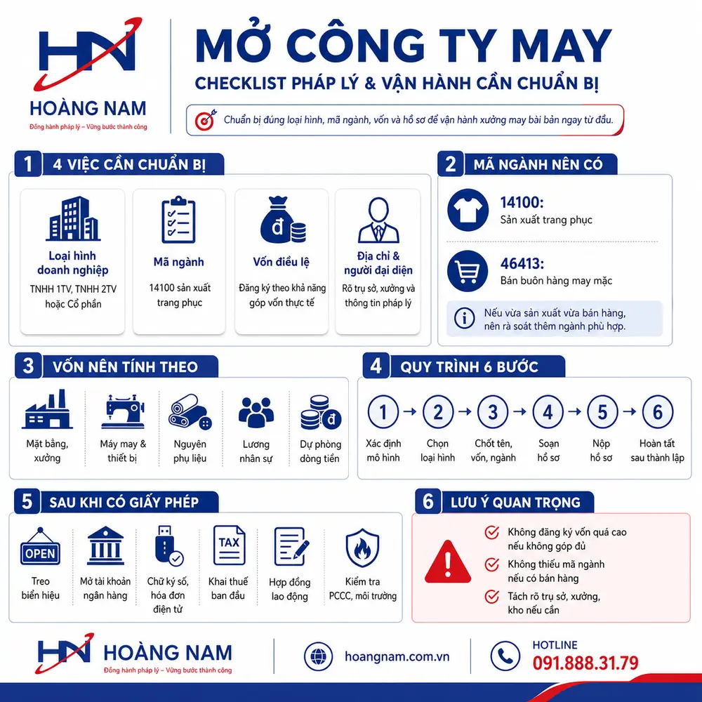 Mở công ty may