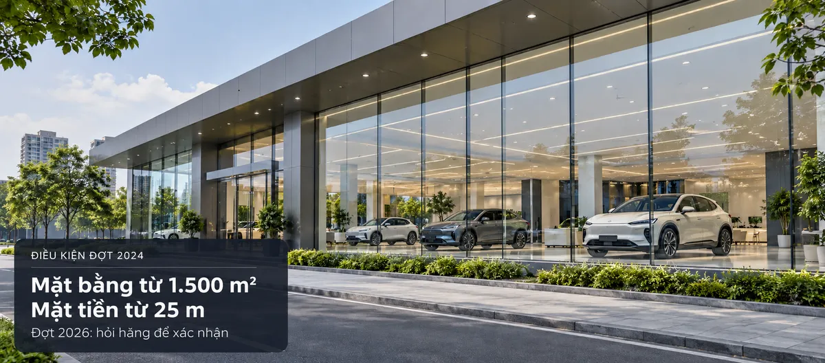 mở đại lý ô tô VinFast với showroom mặt tiền rộng